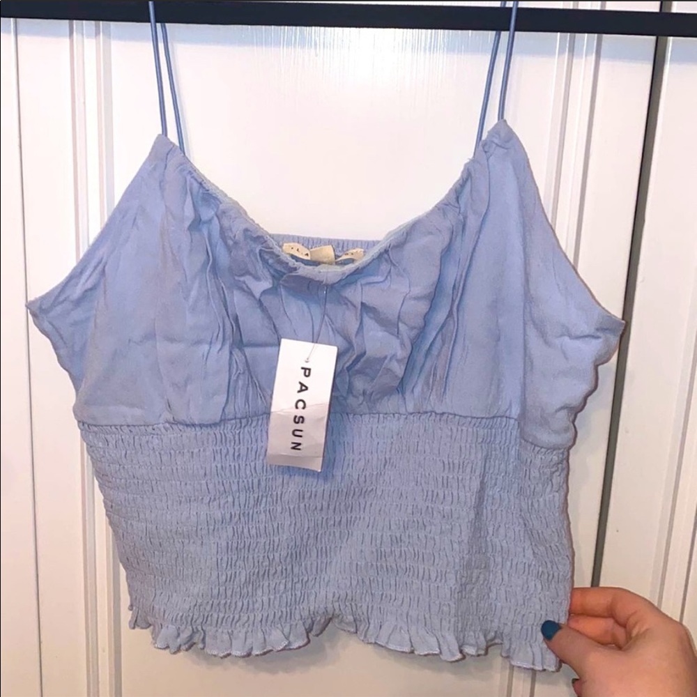 NWT L.A. Hearts Light Blue Cropped Tank Size L